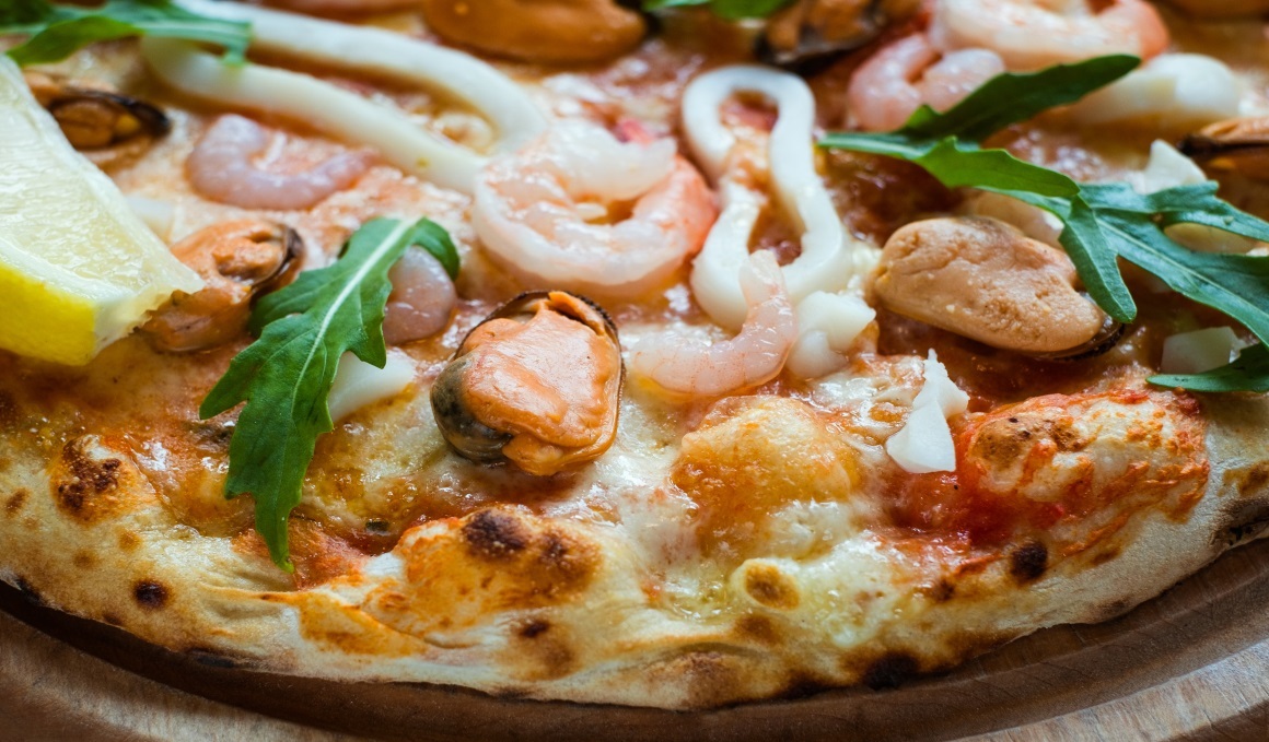 Pizza de patata y marisco
